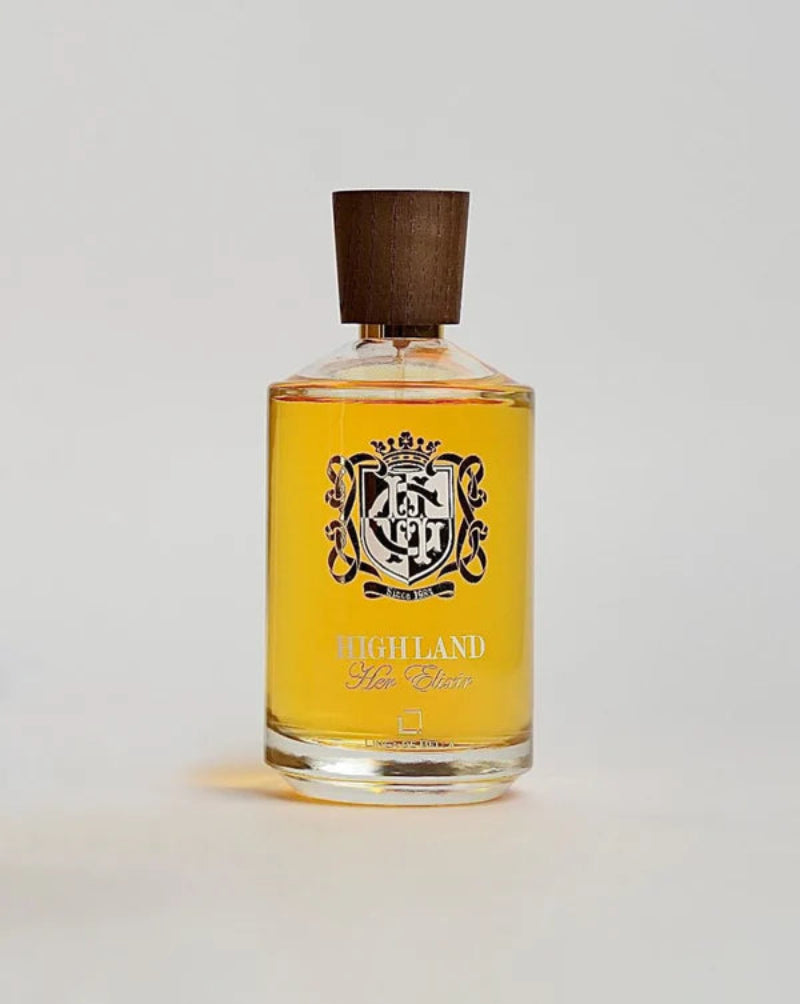 Bottle of Highland Gin on a light gray background